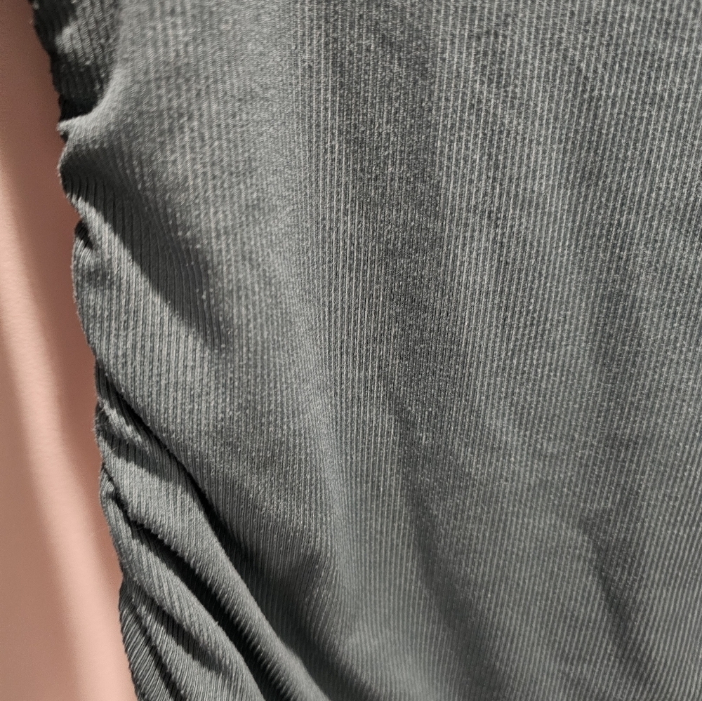 Justify Green Ruched Ribbed Bodycon Dress | Size Large - Picture 2 of 10